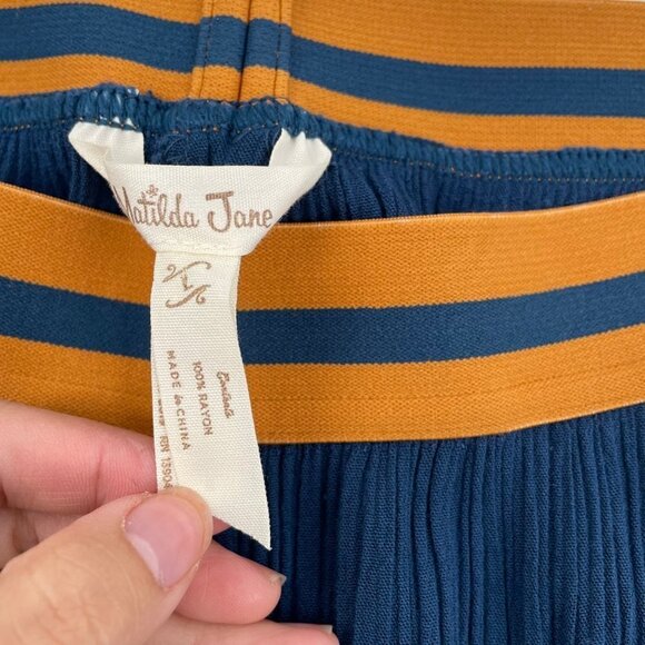 Matilda Jane Blue Crepe Pull On Pants Womens Size Large Pockets Lightweight - Picture 4 of 11